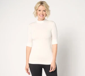 Camiseta Cuddl Duds Capas Suave con Cuello Simulado Elástico Marfil XL - Imagen 1 de 3