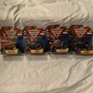 Monster Jam 2024 Marvel Series 1 Monster Trucks COMPLETE SET OF 4 - IN HAND - Picture 1 of 9