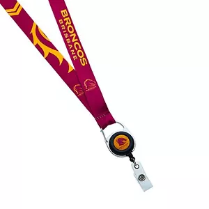 33920 BRISBANE BRONCOS NRL TEAM LOGO RETRACTABLE LANYARD BADGE REEL CLIP - Bild 1 von 1