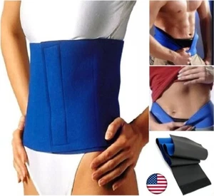 Sweat Band Wrap Waist Trimmer Belt Fat Burner Slimming Ab Stomach Weight Loss US - Picture 1 of 12