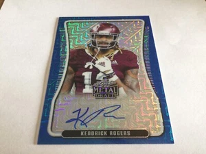 KENDRICK ROGERS 2020 Leaf Metal Draft RC Auto #/15 Blue Prism AUTO Texas A&M - Picture 1 of 3