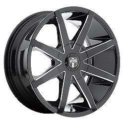 DUB 20x8.5 Wheel Gloss Black Milled S109 PUSH 6x132 +30mm Aluminum Rim