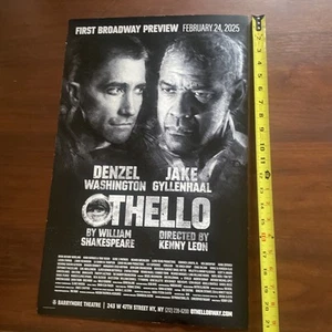 Othello First Preview Window Card - Broadway, Special, Denzel Washington CREASE - Picture 1 of 6