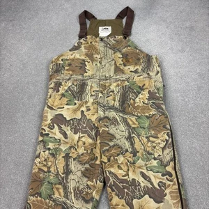 RealTree Dungarees Adult Large 40x28 Brown Canvas Hunting Bib Camo Overalls Mens - Picture 1 of 14