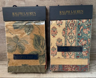Ralph Lauren Vintage Fabric Sample Books 2000 9” x 12”  Set of 2 Prints & Solids - Image 1 of 4