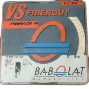 Babolat VS Fibergut Fibrace 16 Doppia Linea 40' 12m Corda Racchetta Bianco Francia - Foto 1 di 5