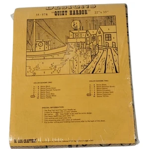 Alfombra Artesanos Quiet Harbor 22x33 Tufting Pestillo Gancho Patrón Lona De Colección Sellado - Imagen 1 de 4