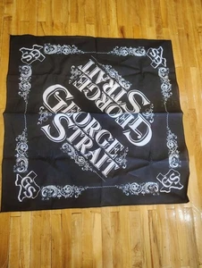 Vintage 90s George Strait Texas Concert Tour Black Bandana Country Music Biker - Picture 1 of 6
