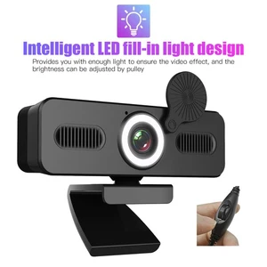 1080P HD Webcam Computer Webcam With Microphone USB PC Web Camera 120-degree TDW - Afbeelding 1 van 12