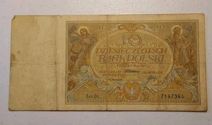 1929 Polen 10 Zlotych Schein; Pick 69 zirkuliert - Bild 1 von 2
