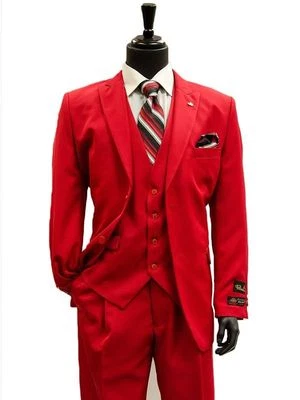 LUXURY MEN'S SUIT BY FALCONE 3869-005 RED COLOR 3PC SET REG.$399 - Image 1 of 4