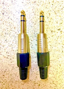 2 Schwerlast 1/4 Zoll Stereo gerade Klinkenstecker mit Goldspitze - Bild 1 von 2