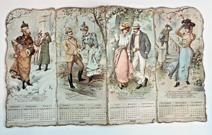 Antiker 1899 US Rubber Co. Werbekalender Paare Die Jahreszeiten - Bild 1 von 5