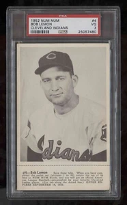 1952 Num Num (Hand Cut, with tab) #4 Bob Lemon, PSA 3 - Bild 1 von 2