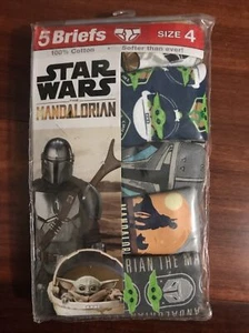 Star Wars Mandalorian Baby Yoda 5 pack Underwear Briefs Boys Size 4 - Picture 1 of 4