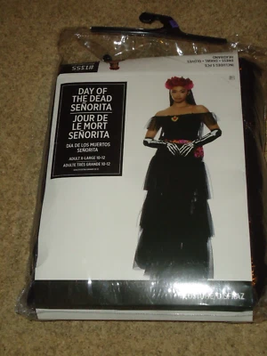 Disfraz, Señorita Día de Muertos Mujer, Adulto XL 10-12, NUEVO EN PAQUETE Foto 1 de 4
