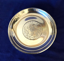 MIDDLE EASTERN / ISLAMIC SOLID SILVER COIN DISH ~ CIRCA 1940'S ~ WEIGHT 80 GM