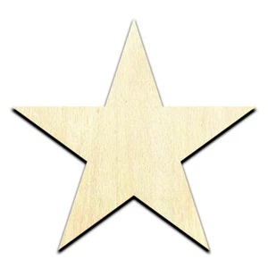 Star – Laser Cut Out Unfinished Wood Shape Craft Supply - Picture 1 of 6