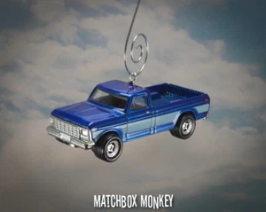 RARE Blue Two Tone Ford F-250 Pickup Truck Custom Christmas Ornament 1/64 F250 - Picture 1 of 8