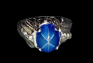 Vintage Clark and Coombs 18k HGE Stern Opal Kristall Weißgold Ring Größe 4,5 - Bild 1 von 9