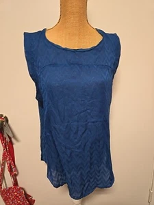 Ladies Merona Sleeveless Shirt Blue - Picture 1 of 12