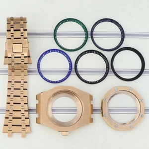 41mm 316L Acero Inoxidable Roble Real Mod Fundas Reloj Capítulo Anillo Para Seiko NH35 - Imagen 1 de 13