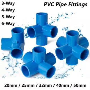 Conector de codo de PVC 3/4/5/6 vías acoplamiento accesorios de tubería diámetro 20/25/32/40/50 mm azul - Imagen 1 de 29