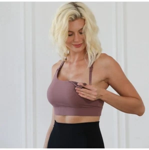 Sweat and Milk Nursing Pumping Sport Bra - Venice 3 - Desert Dusk (Rose) - Large - Picture 1 of 14