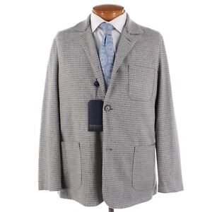 Harris Wharf Sport Coat / Soft Jacket Size 52 42 US Light Gray Houndstooth