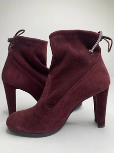 Guanti STUART WEITZMAN Highland bordeaux stivaletti calzino scamosciato donna taglia 6M ITMS11 - Foto 1 di 14