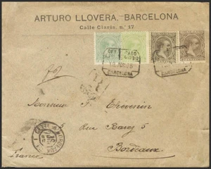 España. Alfonso XIII Correo Certificado. SOBRE 213, 220, 222, 223. 1895. 2 cts - Imagen 1 de 1