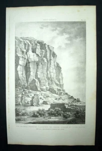 VUE DE DEUX ÉDIFICES AU MONT DE GEBEL BARKAL lithographie Voyage à Méroé 1823 - Imagen 1 de 2