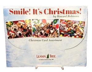 Leanin' Tree Smile! It's Christmas! 20 Card Assortment Howard Robinson Dogs Cats - Picture 1 of 6