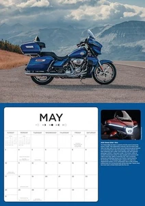 2026 HARLEY-DAVIDSON WALL CALENDAR Motorcycles Street Road Electra Glide King - Foto 1 di 9
