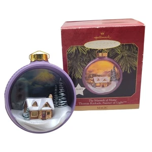 Hallmark Andenken Ornament The Warmth Of Home Thomas Kinkade 1997 Magic beleuchtet - Bild 1 von 8