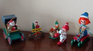 Vintage Weihnachten Mini Holz Ornamente - Bild 1 von 4