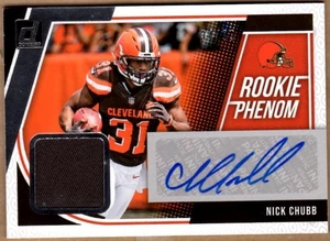 Camiseta Donruss Rookie Phenom 2018 autógrafos #8 Nick Chubb #34/99 - Imagen 1 de 2