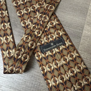 Ermenegildo Zegna Tie Necktie 100% Silk Made In Italy Moth Butterfly Print - Picture 1 of 6