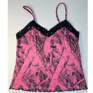 Damen-Tanktop Realtree rosa Tarnmuster Cami Spitzenbesatz Y2K ästhetisch Huntingcore - Bild 1 von 5