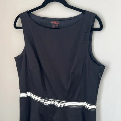 Vestido Cynthia Howie Talla Grande Pequeño Negro Sin Mangas Plisado Lazo Cinturón Mujer 16 Foto 1 de 4