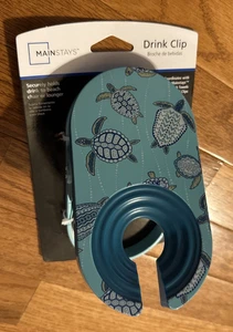 New Mainstays Drink Clip Holder for Beach Lounge Chair Turtle - Picture 1 of 7