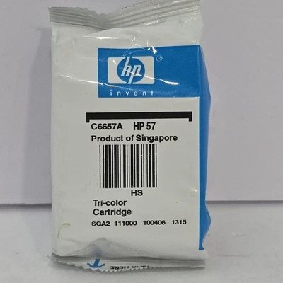 Genuine HP 57 Tri-Color Ink Cartridge Brand New No Box OEM C6657A Free Shipping - Image 1 of 2