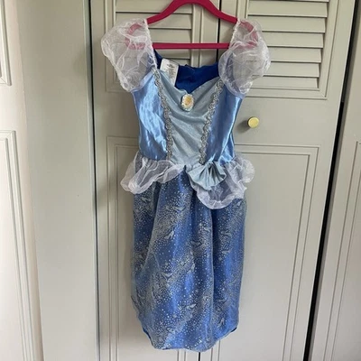 Disney Princess Cinderella Costume Dress Blue Sparkle Gown Girls Size 4-6X - Image 1 of 4