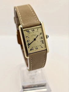 Vintage Cartier Tank Must Manual Winding Cal. 78-1 23X30mm Gold Plated - Foto 1 di 16