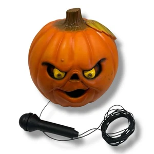 Talking Thru Jack Pumpkin Vintage Jack O Lantern Lights Shakes Microphone 2000 - Picture 1 of 21
