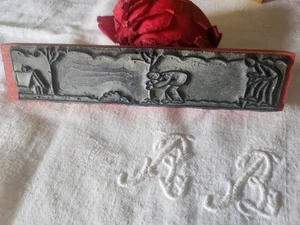 Tampon ancien frise idéale broderie jardin plantation collection 16  cm  n°48-2 - Picture 1 of 6