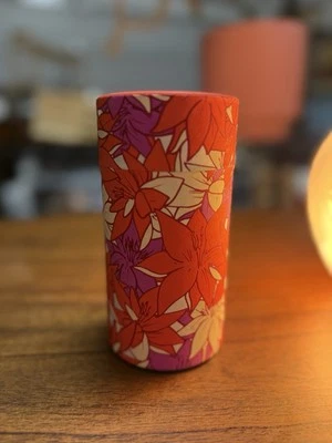 Teavana Japanese-Made Floral Tea Tin – Bold Red & Purple Lily Design - Image 1 of 4