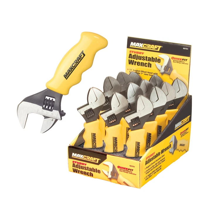 2 MAXCRAFT PROFESSIONAL GRADE 6" STUBBY ADJUSTABLE WRENCH 1" JAW CAPACITY - Image 1 of 1