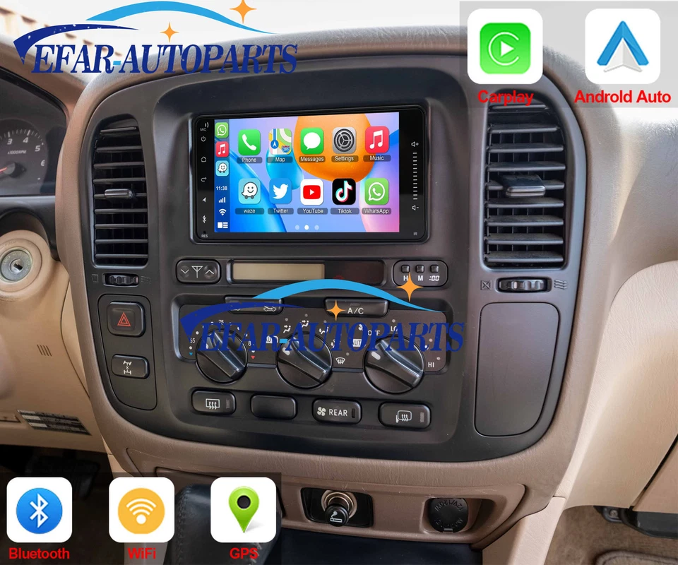 Radio estéreo para automóvil Toyota Land Cruiser 100 Carplay 1998-2007 navegación SWC BT 32 GB Foto 1 de 4