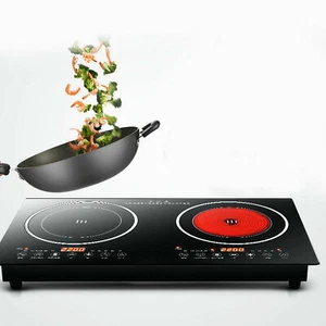 Cocina de inducción de 2 quemadores placa eléctrica estufa de cerámica 110 V EE. UU. - Imagen 1 de 28